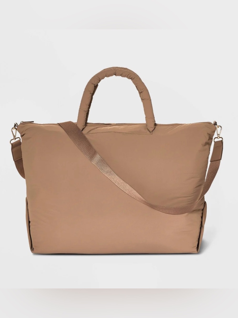 a new day Tan Travel Tote Bag with Removable Strap